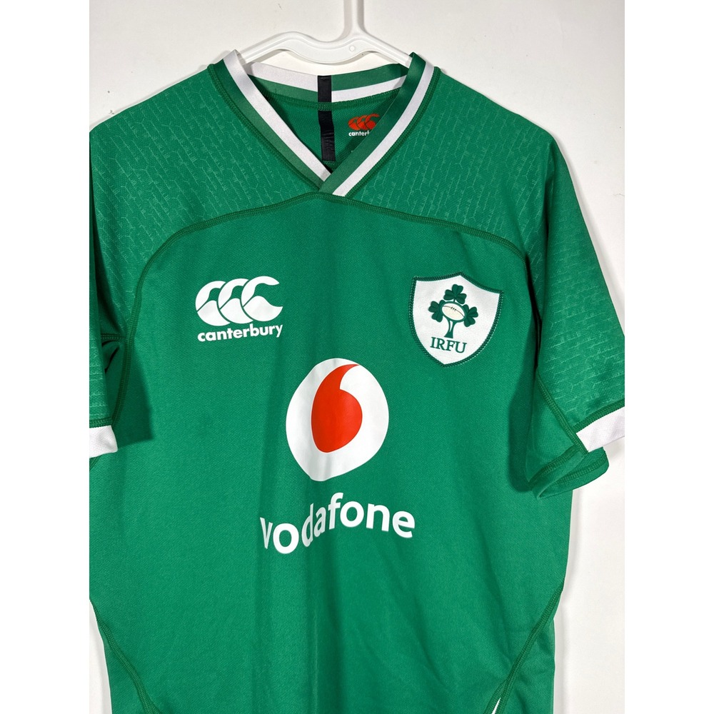 Canterbury Ireland IRFU Rugby Jersey Mens Small Green Vodafone VapoDri Shirt